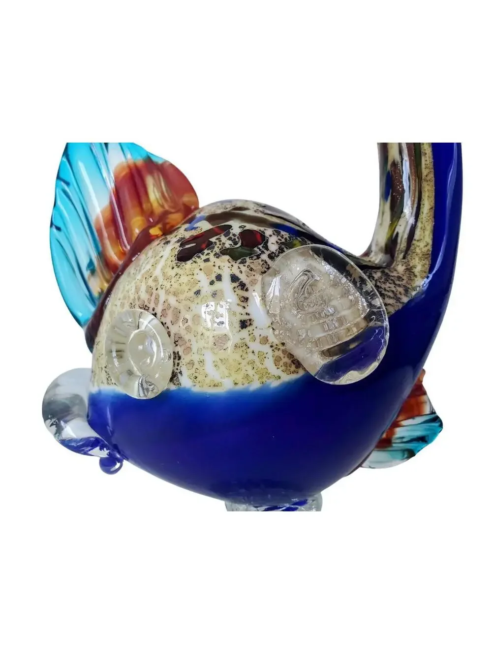 Rare Murano Avem Art Glass Fish Statue Figurine Fused Glass Hand Blown Koi